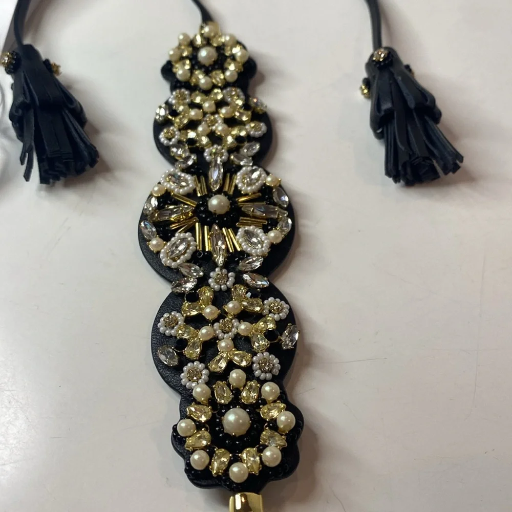kate spade Belt: desert garden gemstone & leather headband choker or belt NWT - Picture 6 of 13